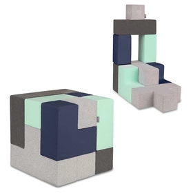 KiddyMoon Piankowe kształty do zabawy Zabawka klocki z pianki, jasnoszary-ciemnoszary-granatowy-miętowy