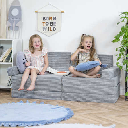 KiddyMoon KANAPA z poduszkami KKMP-1400 Mebel piankowy, ciemnoszary