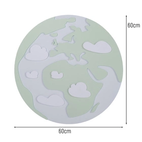 KiddyMoon Relief 3D BR-005 Earth Akcesoria dekoracje, ziemia: zielony/szary