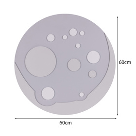 KiddyMoon Relief 3D BR-004 FullMoon Akcesoria dekoracje, księżyc: szary