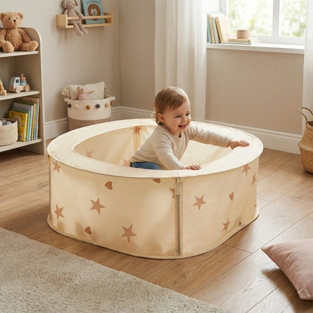 Kojec rozkładany NK-200X Zabawka kojec, jasny beż