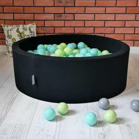 KiddyMoon Plastikowe piłeczki 7cm Zabawka zestaw kulek, jasny zielony-jasny turkus-szary