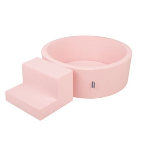 KiddyMoon Piankowy plac zabaw PPZP-OK30D-122 z piłeczkami Zabawka plac zabaw, różowy: biały-szary-pudrowy róż