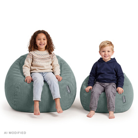KiddyMoon KM-BAG-ES puf fotel worek na zabawki z zamkiem, zielony
