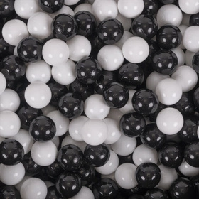 KiddyMoon Plastikowe piłeczki 7cm Zabawka zestaw kulek, czarny-biały