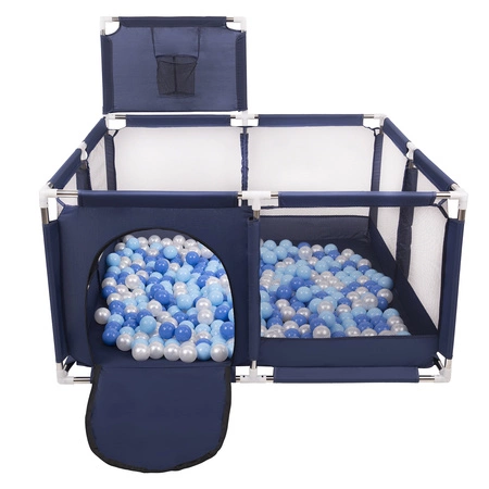 Boisko KK-100X z piłeczkami 6cm Zabawka kojec, niebieski: niebieski-babyblue-perła