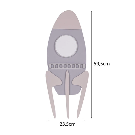 KiddyMoon Relief 3D BR-007 Rocket Akcesoria dekoracje, rakieta: szary