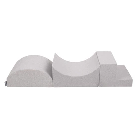 KiddyMoon Piankowy plac zabaw PPZP-OK30D-134 z piłeczkami Zabawka plac zabaw, jasnoszary: pudrowy róż-perła-transparent