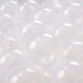 KiddyMoon Plastikowe piłeczki 7cm Zabawka zestaw kulek, transparent