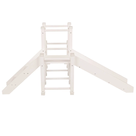 KiddyMoon Drewniany plac zabaw PG-001 Zabawka zjeżdżalnia, biały