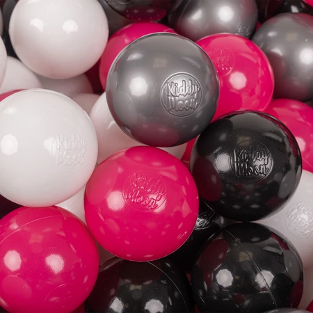 KiddyMoon Plastikowe piłeczki 7cm Zabawka zestaw kulek, biały