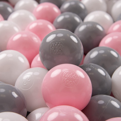 KiddyMoon Plastikowe piłeczki 7cm Zabawka zestaw kulek, biały