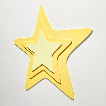 KiddyMoon Relief 3D BR-009 Star Akcesoria dekoracje, gwiazda: żółty