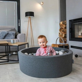 KiddyMoon Pokrowiec na basen okrągły 120x30 Akcesoria pokrowiec, ciemnoszary