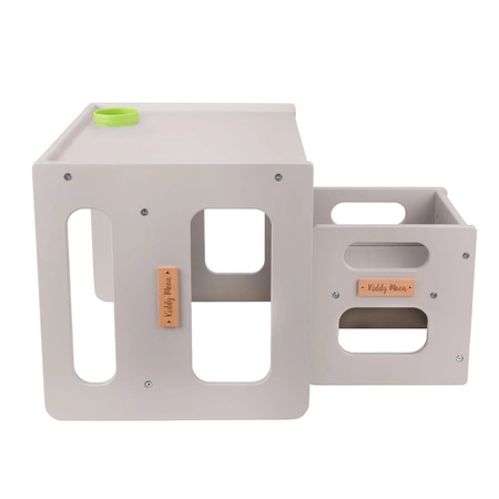 KiddyMoon Stolik + krzesło TC-001 Mebel zestaw mebelków, MDF grey