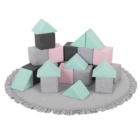 KiddyMoon Mata piankowa do zabawy Zabawka mata, jasnoszary