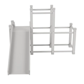 KiddyMoon Drewniany plac zabaw PG-001 Zabawka zjeżdżalnia, szary