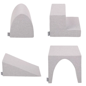 KiddyMoon Piankowy plac zabaw PPZP-KW30D-125 z piłeczkami Zabawka plac zabaw, jasnoszary: żółty-zielony-niebieski-czerwony-pomarańcz