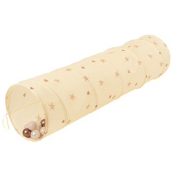 Tunel do zabawy TT-100X z piłeczkami 7cm Zabawka tunel, jasny beż: pastelowy beż-miedziany-perła