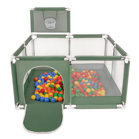 Boisko KK-100X z piłeczkami 6cm Zabawka kojec, zielony: żółty-zielony-niebieski-czerwony-pomarańcz