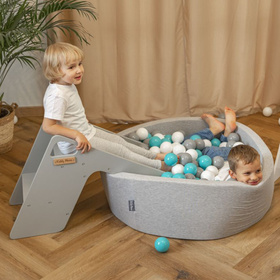 KiddyMoon Krzesełko ślizgawka 2w1 SC-002 Zabawka zjeżdżalnia, szary