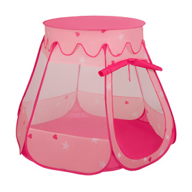 Namiot zamek NZ-100X z piłeczkami 6cm Zabawka namiot dla dzieci, różowy: biały-żółty-pomarańcz-babyblue-turkus