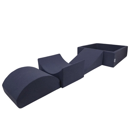 KiddyMoon Piankowy plac zabaw PPZP-KW30D-114 z piłeczkami Zabawka plac zabaw, granatowy: babyblue-niebieski-perła