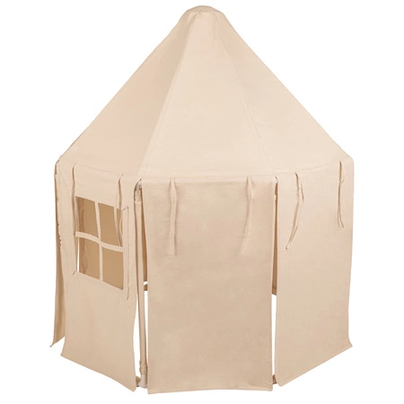 KiddyMoon Namiot dla dzieci NK-002 z piłeczkami 7cm Zabawka namiot dla dzieci, natural: pastelowy beż-biały-perła