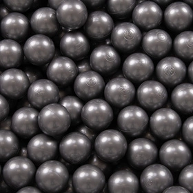 KiddyMoon Plastikowe piłeczki 7cm Zabawka zestaw kulek, srebrny