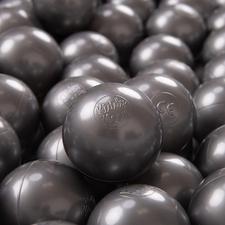 KiddyMoon Plastikowe piłeczki 7cm Zabawka zestaw kulek, srebrny