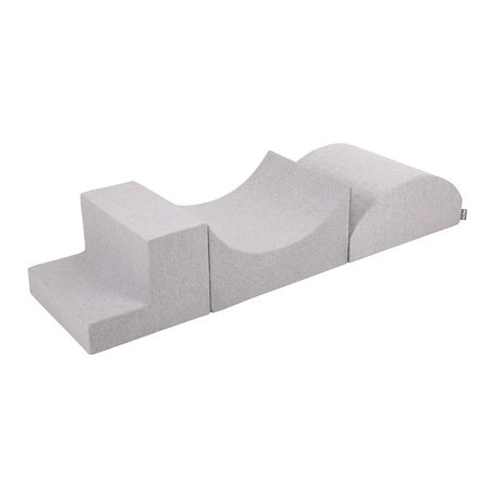 KiddyMoon Piankowy plac zabaw PPZP-OK30D-134 z piłeczkami Zabawka plac zabaw, jasnoszary: biały-szary-mięta