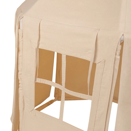 KiddyMoon Namiot dla dzieci NK-002 z piłeczkami 7cm Zabawka namiot dla dzieci, natural: biały-perła-pastelowy beż-zielonoszary