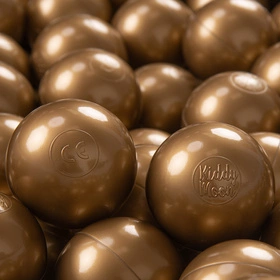 KiddyMoon Plastikowe piłeczki 7cm Zabawka zestaw kulek, złoty