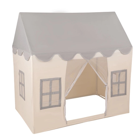 KiddyMoon Domek dla dzieci PH-002 z piłeczkami 7cm Zabawka namiot dla dzieci, white-grey: pastelowy beż-szary-biały-czarny