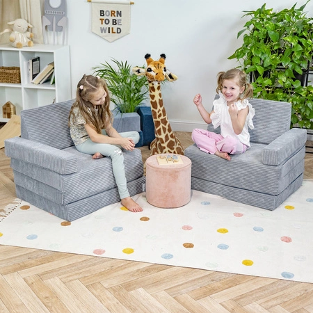 KiddyMoon FOTEL z poduszką KFMP-700 Mebel piankowy, ciemnoszary