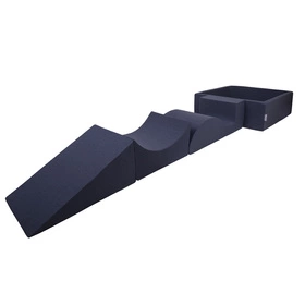 KiddyMoon Piankowy plac zabaw PPZP-KW30D-115 z piłeczkami Zabawka plac zabaw, granatowy: jasny zielony-pomarańcz-turkus-niebieski-babyblue-żółty