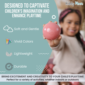 KiddyMoon Plastikowe piłeczki 7cm Zabawka zestaw kulek, pastelowy niebieski-perła-pudrowy róż-biały