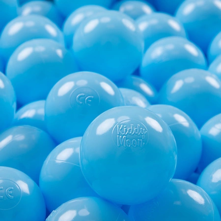 KiddyMoon Plastikowe piłeczki 7cm Zabawka zestaw kulek, niebieski jasny