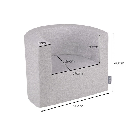 KiddyMoon Piankowy zestaw wypoczynkowy Mebel zestaw mebelków, jasnoszary