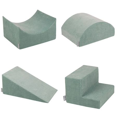 KiddyMoon Piankowy plac zabaw STRIPES PPZP-OK30VS-115 z piłeczkami Zabawka plac zabaw, zielony: pastelowy niebieski-pastelowy żółty-biały-mięta-pudrowy róż