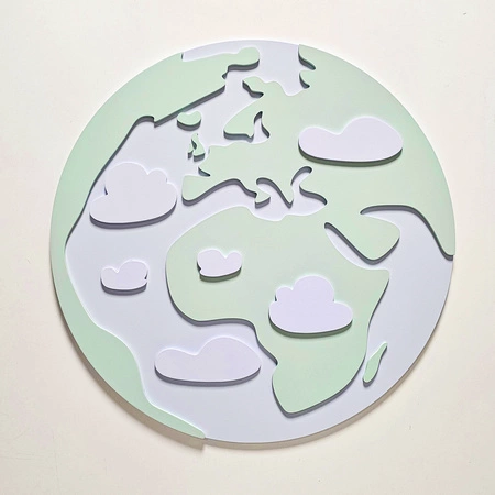 KiddyMoon Relief 3D BR-005 Earth Akcesoria dekoracje, ziemia: zielony/szary