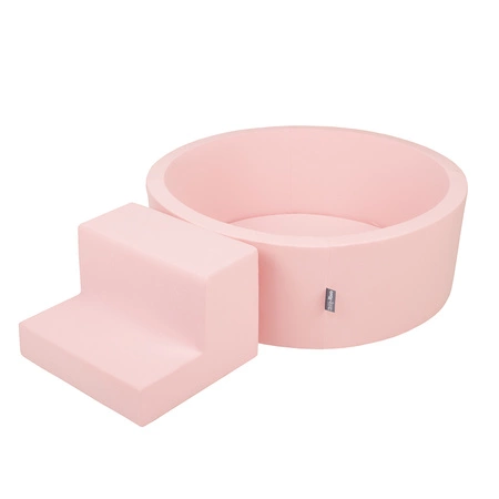 KiddyMoon Piankowy plac zabaw PPZP-OK30D-122 z piłeczkami Zabawka plac zabaw, różowy: jasny zielony-żółty-turkus-pomarańcz-ciemny róż-fiolet