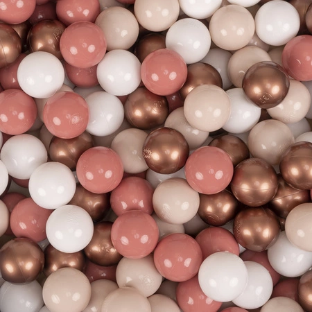 KiddyMoon Piankowy plac zabaw STRIPES PPZP-OK30VS-112 z piłeczkami Zabawka plac zabaw, fioletowy: pastelowy beż-biały-miedziany-łososiowy