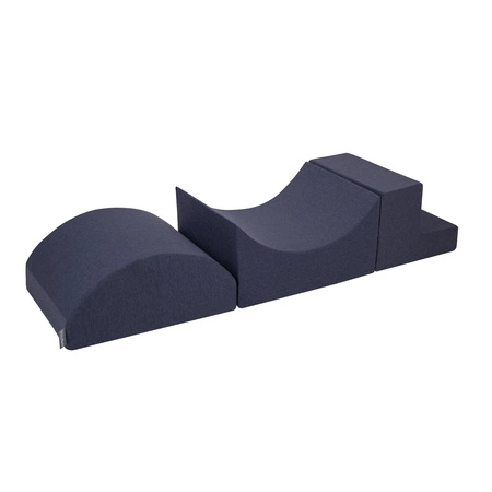 KiddyMoon Piankowy plac zabaw PPZP-KW30D-134 z piłeczkami Zabawka plac zabaw, granatowy: perła-szary-transparent-babyblue-mięta