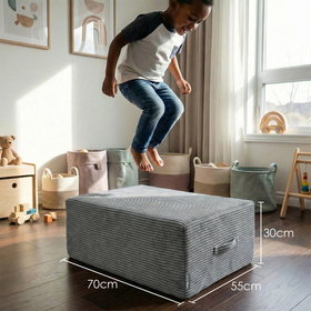 KiddyMoon KTR-700 pufa trampolina sprężyny bonellowe ciemnoszary