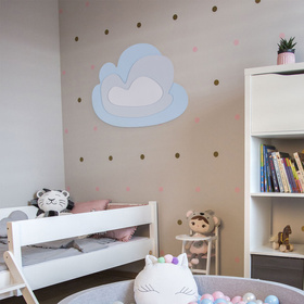 KiddyMoon Relief 3D BR-002 Cloud Akcesoria dekoracje, chmura: niebieski/szary