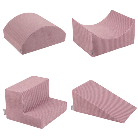 KiddyMoon Piankowy plac zabaw STRIPES PPZP-OK30VS-115 z piłeczkami Zabawka plac zabaw, fioletowy: pastelowy beż-biały-perła-szary