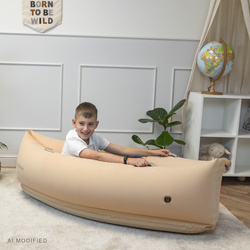 KiddyMoon IP-001 Dmuchana łódka Zabawka sensoryczna, beżowy