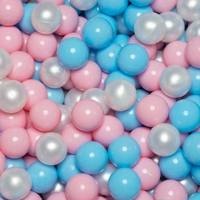  Suchy basen okrągły z piłeczkami 6cm Zabawka basen piankowy, jasnoszary: babyblue-pudrowy róż-perła
