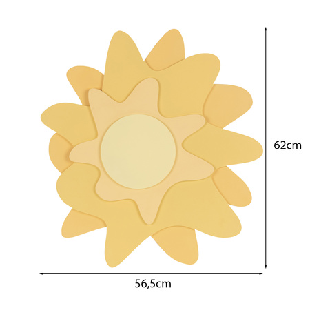 KiddyMoon Relief 3D BR-001 Sun Akcesoria dekoracje, słońce: żółty